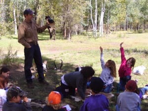 3rd graders learn from a CO Parks & Wildlife instructor